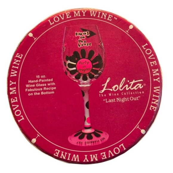Lolita "Last Night Out" Hand Painted Wine Glass 15 oz Bachelorette Party NEW - Picture 6 of 8